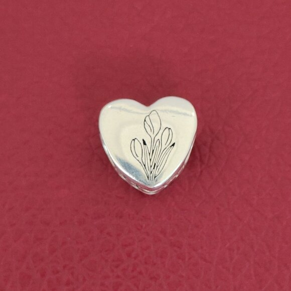 Pandora Netherlands and Tulip Heart Bead Charm S925 Sterling Silver Pendant - Picture 1 of 7